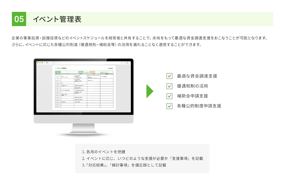 イベント管理表